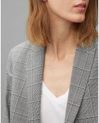 Blazer en Laine mélangée à carreaux gris