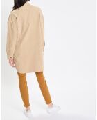 Chemise longue Overshirt Loose beige