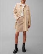 Chemise longue Overshirt Loose beige