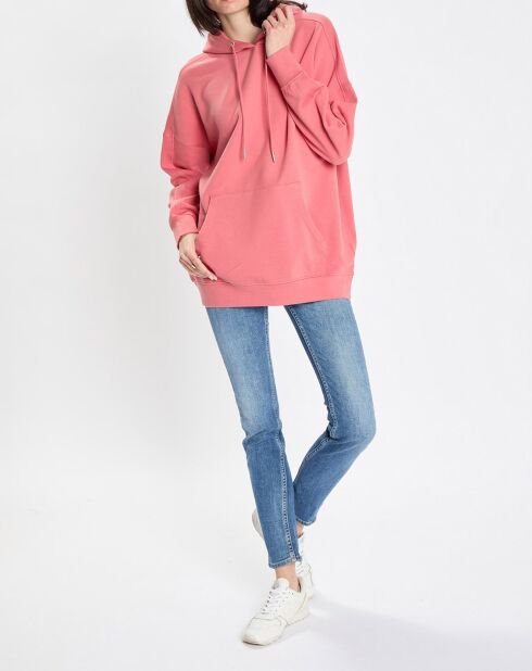 Sweat à capuche rose
