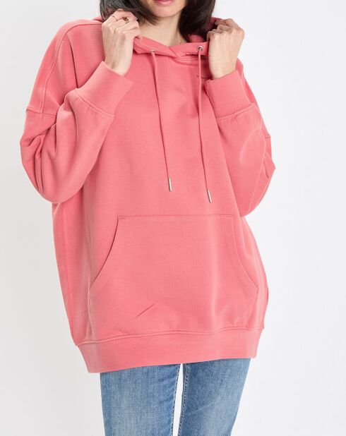 Sweat à capuche rose