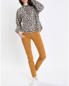 Blouse en Coton bio à fleurs noir/écru