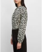 Blouse en Coton bio à fleurs noir/écru