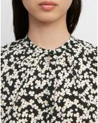Blouse en Coton bio à fleurs noir/écru