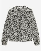 Blouse en Coton bio à fleurs noir/écru