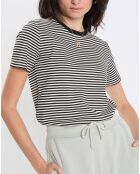 T-shirt in cotone a righe bianco/nero