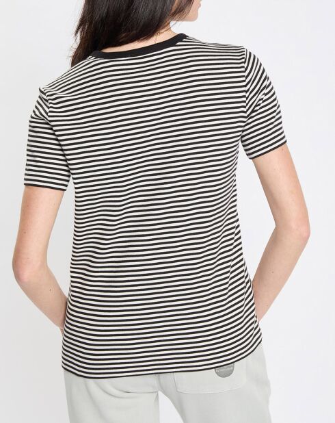 T-Shirt en Coton à rayures noir/blanc