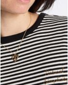 T-shirt in cotone a righe bianco/nero