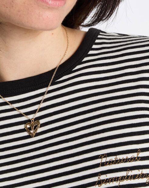 T-shirt in cotone a righe bianco/nero