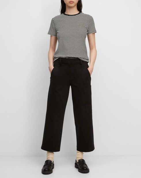 T-shirt in cotone a righe bianco/nero