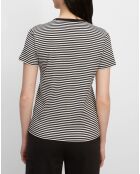 T-shirt in cotone a righe bianco/nero