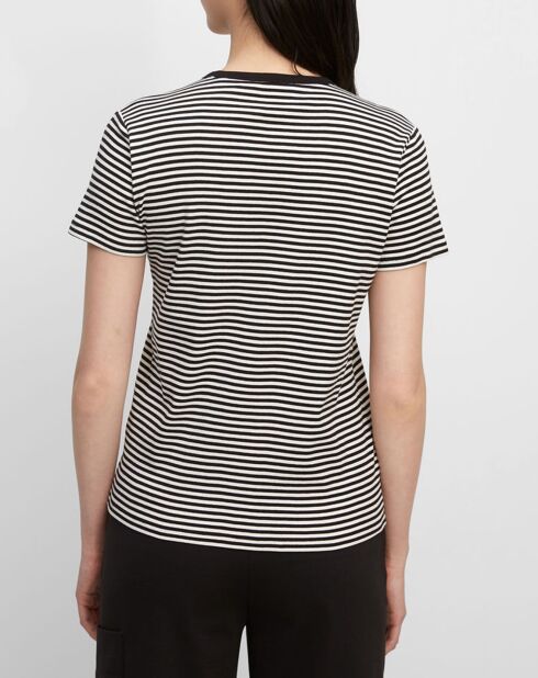 T-Shirt en Coton à rayures noir/blanc