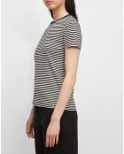 T-shirt in cotone a righe bianco/nero