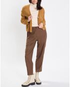 Gilet en Alpaga & Laine mélangés 3 Boutons kaki marron