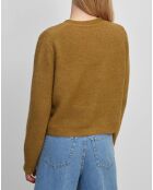 Gilet en Alpaga & Laine mélangés 3 Boutons kaki marron