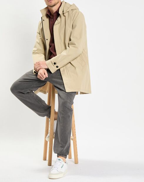 Imperméable Technique à Capuche Non Doublé beige
