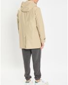 Imperméable Technique à Capuche Non Doublé beige