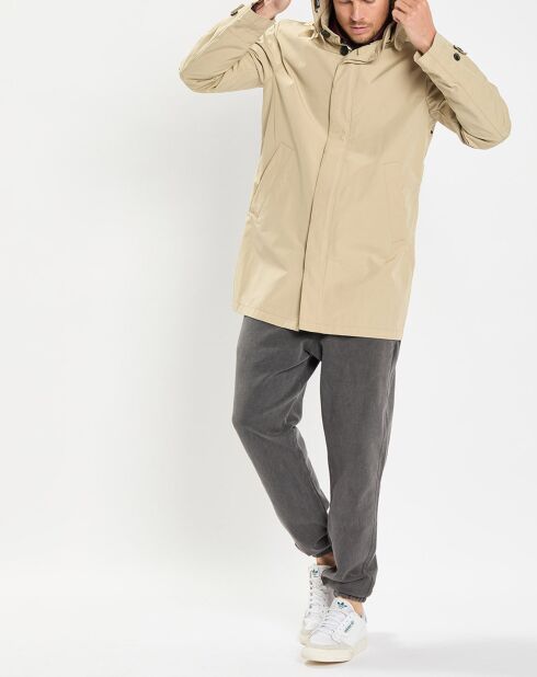 Imperméable Technique à Capuche Non Doublé beige