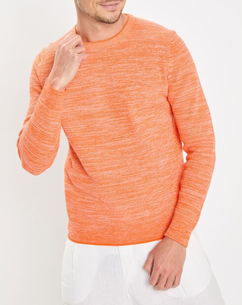 Pull Coton Mouliné orange