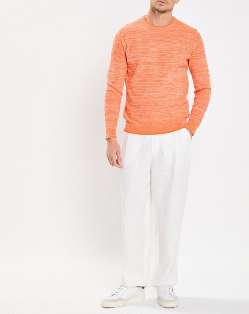 Pull Coton Mouliné orange