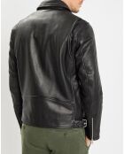Perfecto en Cuir Grainé noir