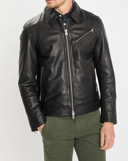 Perfecto en Cuir Grainé noir
