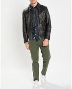 Perfecto en Cuir Grainé noir