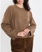 Pull en Maille de coton stretch Basique marron