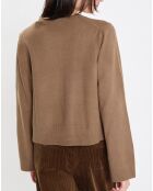 Pull en Maille de coton stretch Basique marron