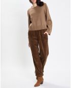 Pull en Maille de coton stretch Basique marron