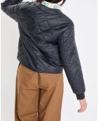 Veste Matelassée à Boutons bleu marine