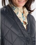 Veste Matelassée à Boutons bleu marine