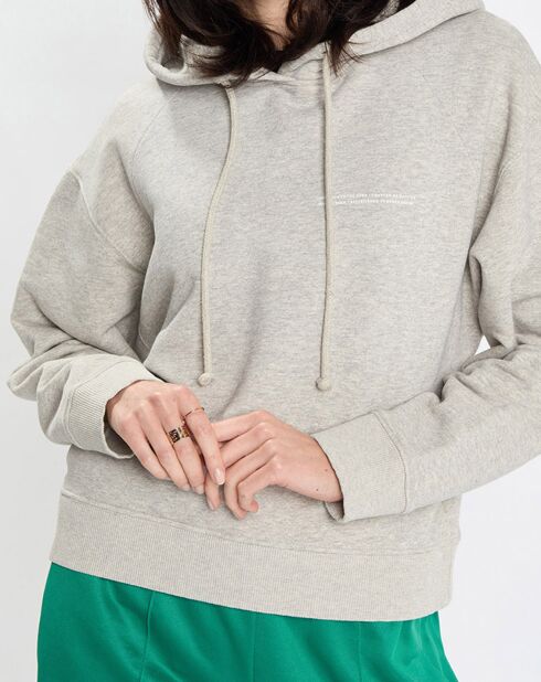 Sweat à capuche gris chiné