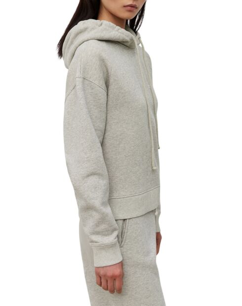 Sweat à capuche gris chiné