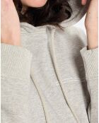 Sweat à capuche gris chiné