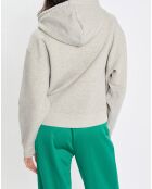 Sweat à capuche gris chiné