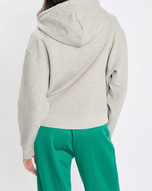 Sweat à capuche gris chiné