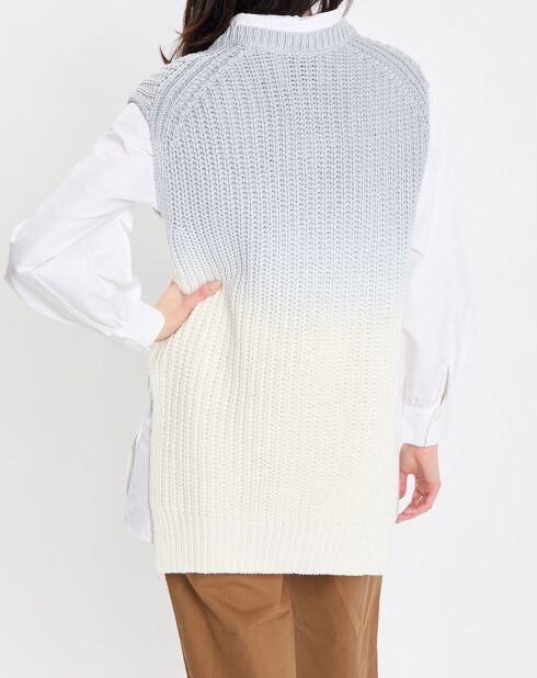 Pull 100% Coton Bio Tie & Dye  bleu/blanc
