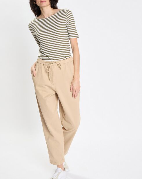 T-Shirt manches courtes Rayé Flame blanc/kaki