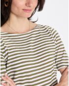T-Shirt manches courtes Rayé Flame blanc/kaki