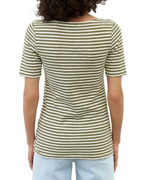 T-Shirt manches courtes Rayé Flame blanc/kaki