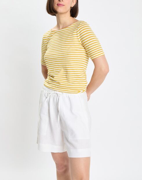 T-Shirt manches courtes Rayé Flame jaune