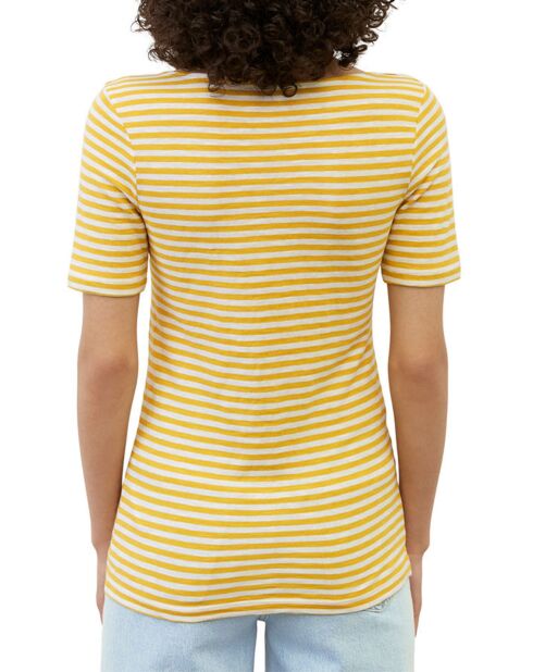 T-Shirt manches courtes Rayé Flame jaune