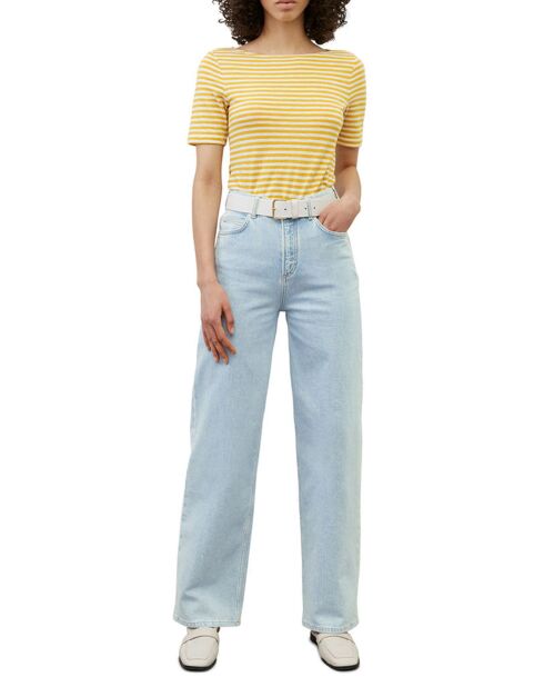 T-Shirt manches courtes Rayé Flame jaune