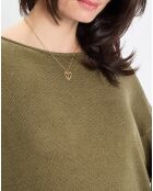 Pull en Coton & Lin Col Bateau kaki