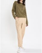 Pull en Coton & Lin Col Bateau kaki