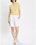 Short 100% Lin Elastique Kl blanc