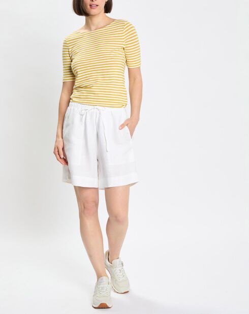 Short 100% Lin Elastique Kl blanc