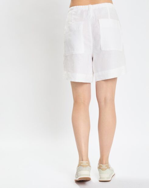 Short 100% Lin Elastique Kl blanc