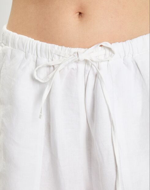 Short 100% Lin Elastique Kl blanc